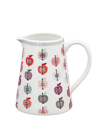 Milchkännchen Vintage Apfel Muster dunkel - Creamer Apple Plum