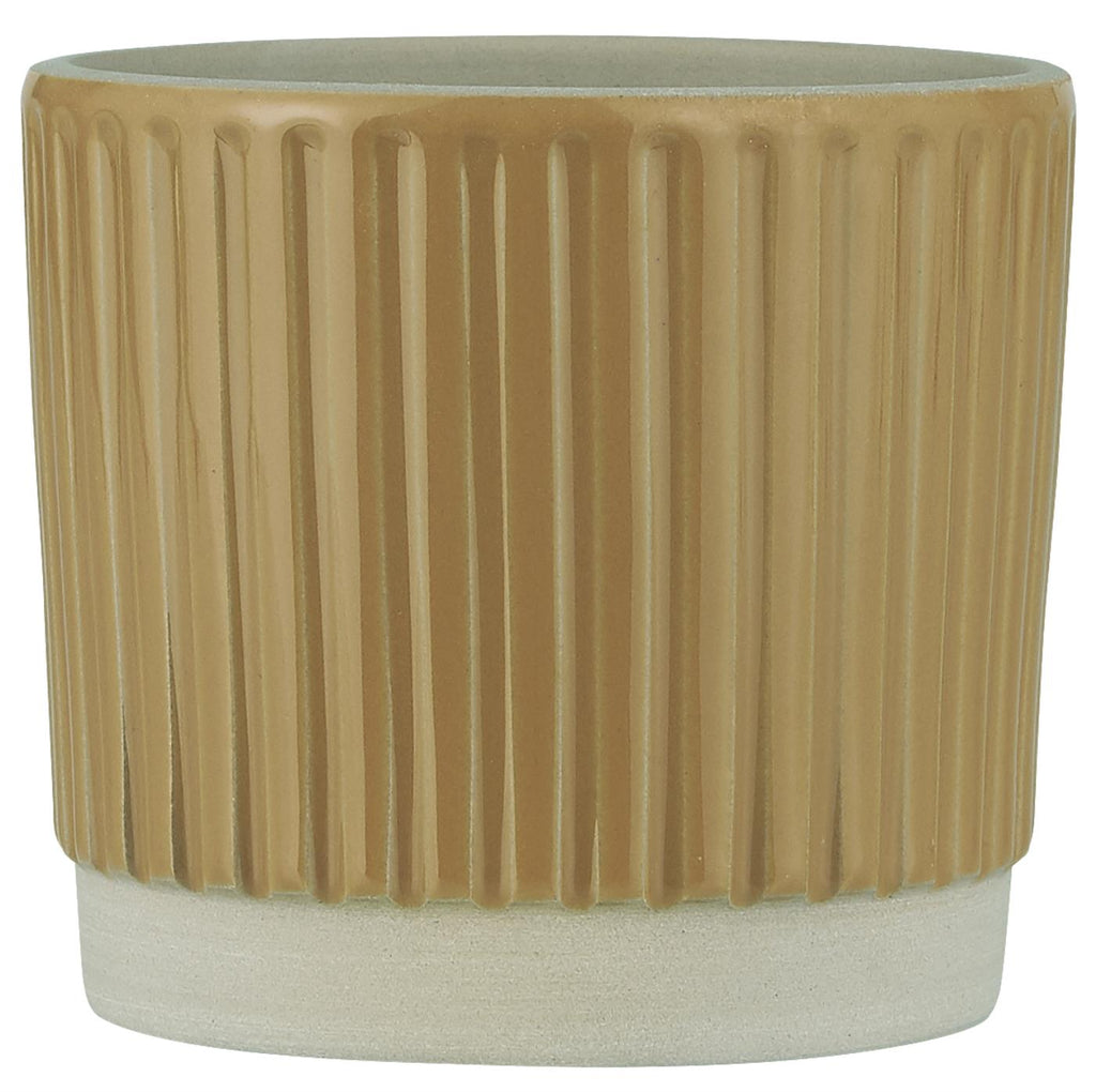 Topf mit Rillen - mustard