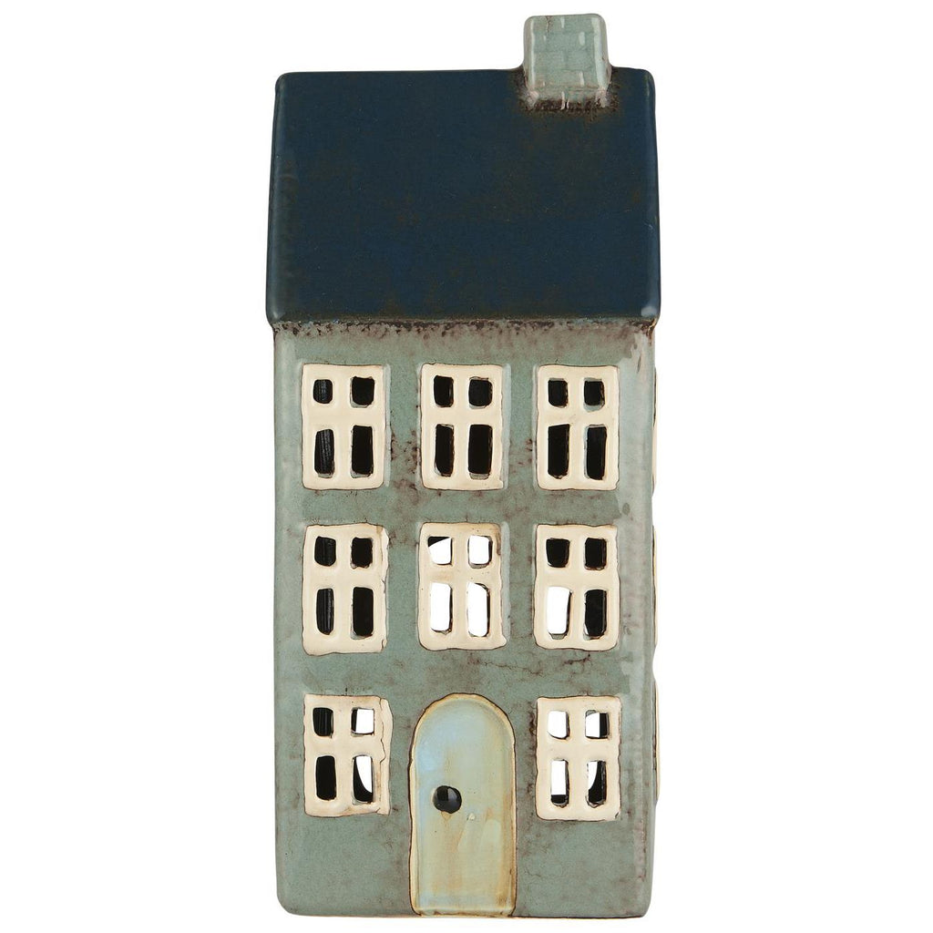 Haus Nyhavn blau m. grünem Dach