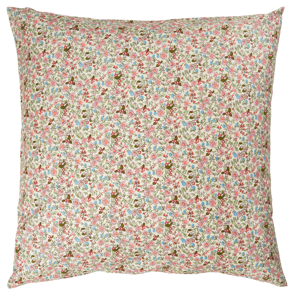 Kissenbezug geblümt kleine Blümchen - rosa, blau, grün - 60 x 60