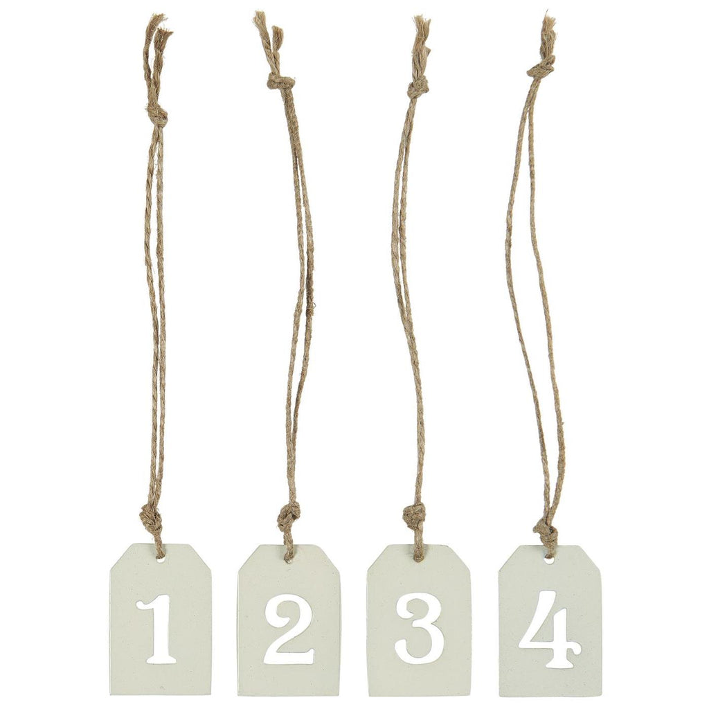 Anhänger 1 - 4 m. Juteband - butter cream