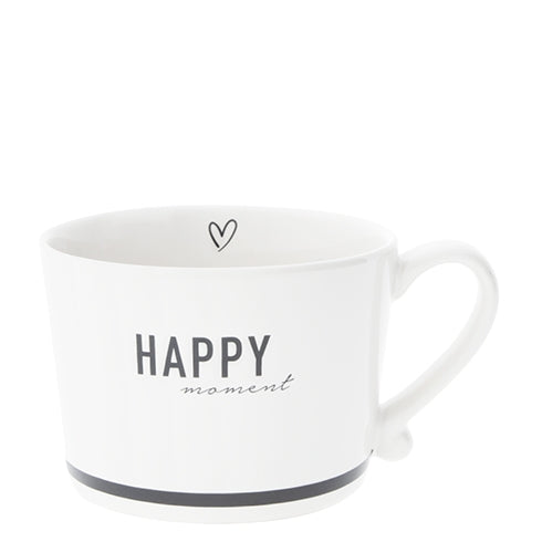 Becher "Happy moment" schwarz - mit Henkel - Mug HAPPY moment Black