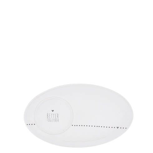 Teller Espresso Oval "Better together" grau - Espresso Plate grey