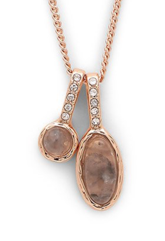 Kette Wendell Roségold mit grau und Kristall