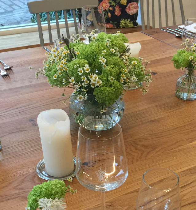 Vase mit Schliff Glas gross - bauchig