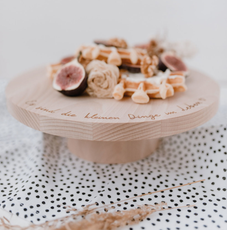 Tortenplatte - Cake Stand - Holz - "Es sind die kleinen Dinge...."