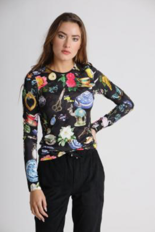 T-Shirt Alloverprint langarm