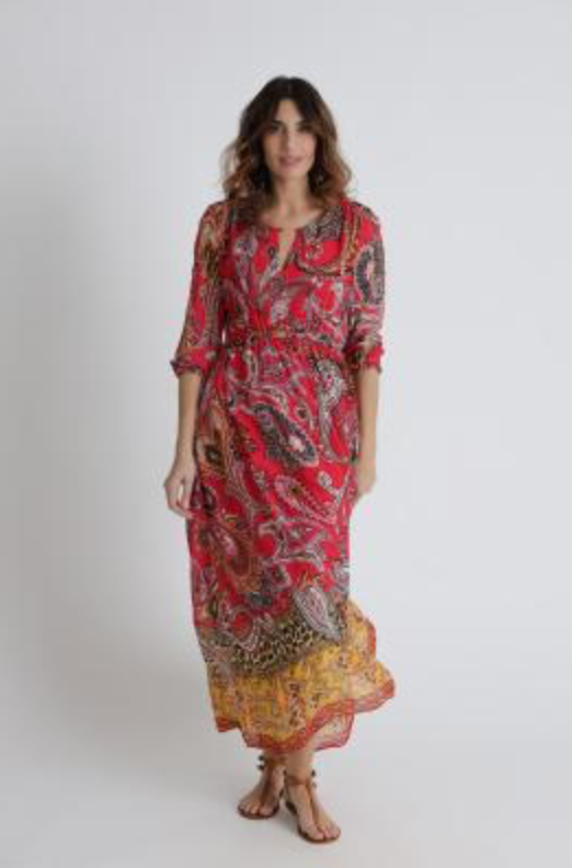 Kleid Volant Dress Paisley pink - Princess goes to Hollywood