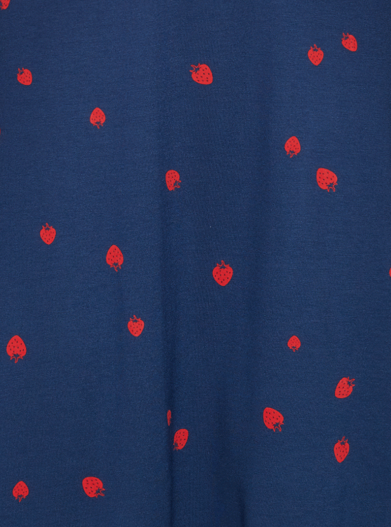 Eat Me Top - Shirt blau mit Erdbeeren von Mademoiselle YÉYÉ