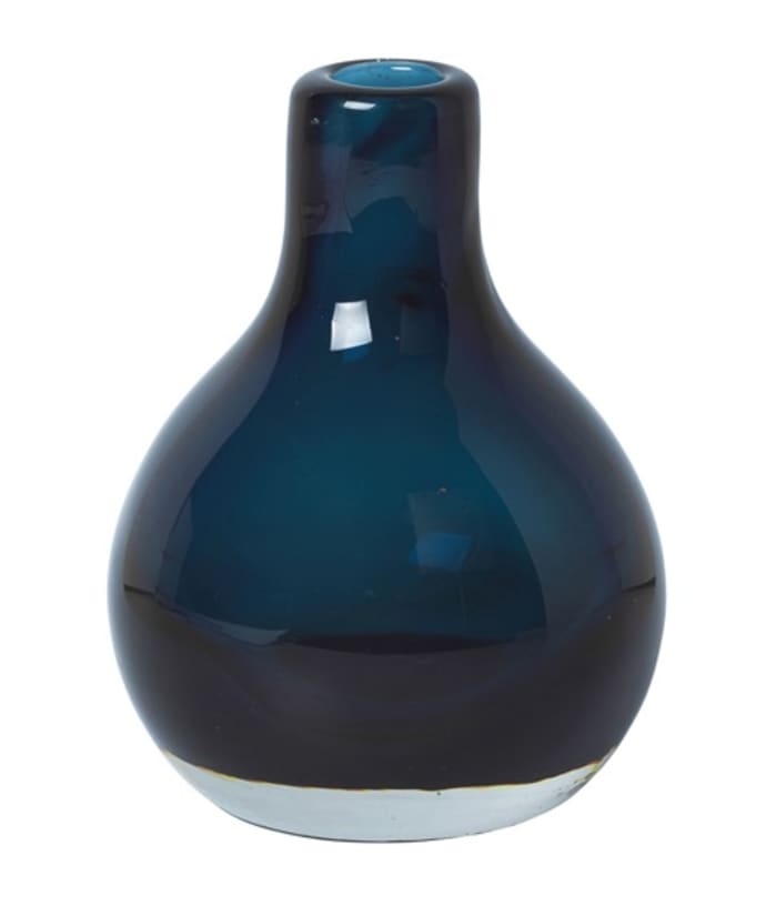 Vase mundgeblasen blau