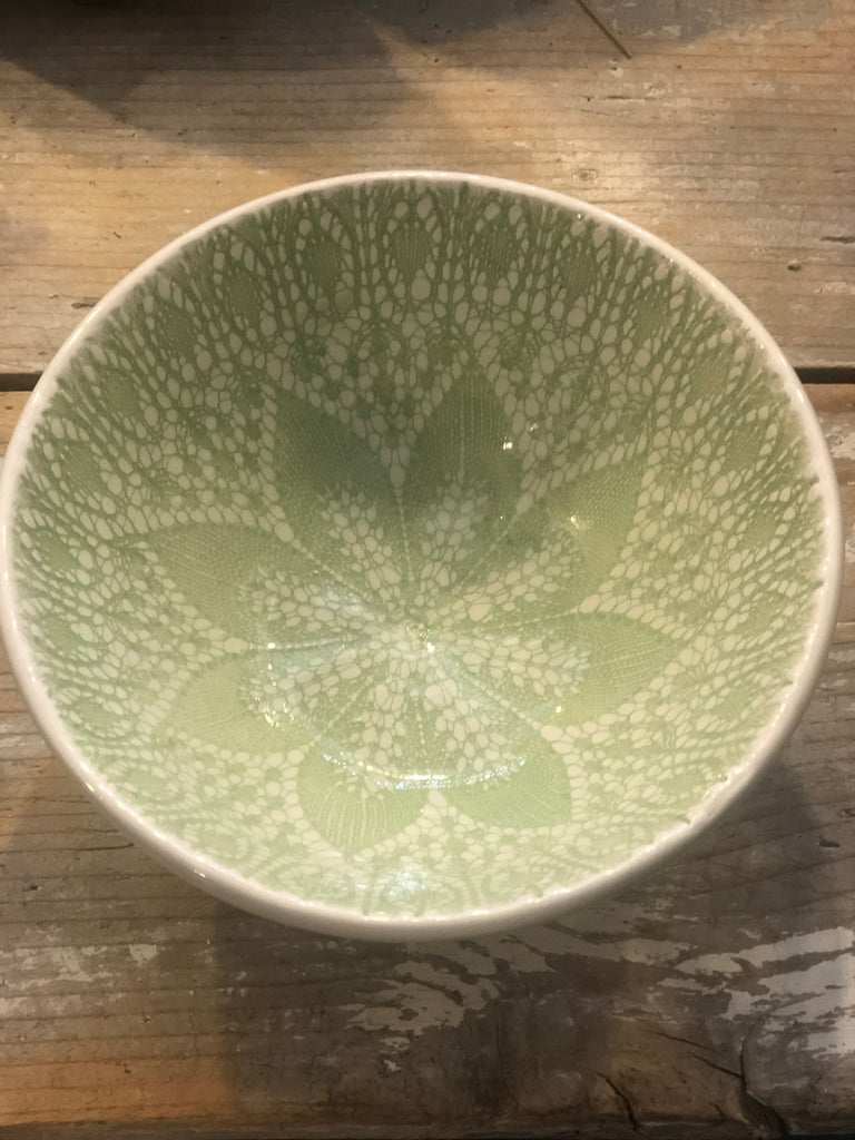 Schüssel Ceramic Bowl Green Embossing - Pastell Green