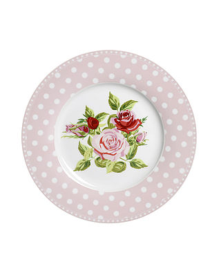 Teller Dessert Rosen auf Punkten rosa -  Happy Plate Dessert Dots 'n Roses - Krasilnikoff