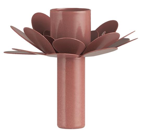 Kerzenhalter für Stabkerze Blume faded rosé