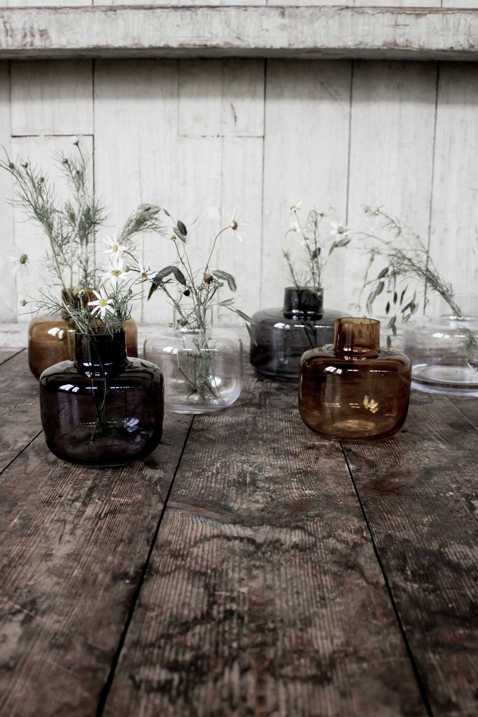 Vase MALMBY - braun Glas