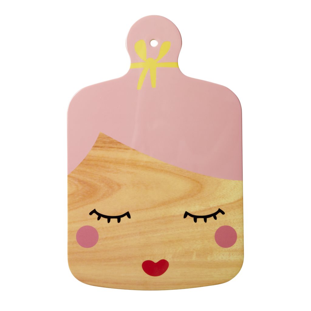 Schneidebrett Gesicht Pink Haare | Melamine Cutting Board Sweet face pink von rice