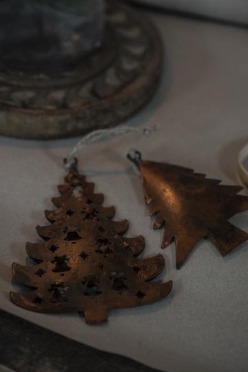 Tannenbaumschmuck | Tannenbaum zum Hängen an Juteschnur - rost klein