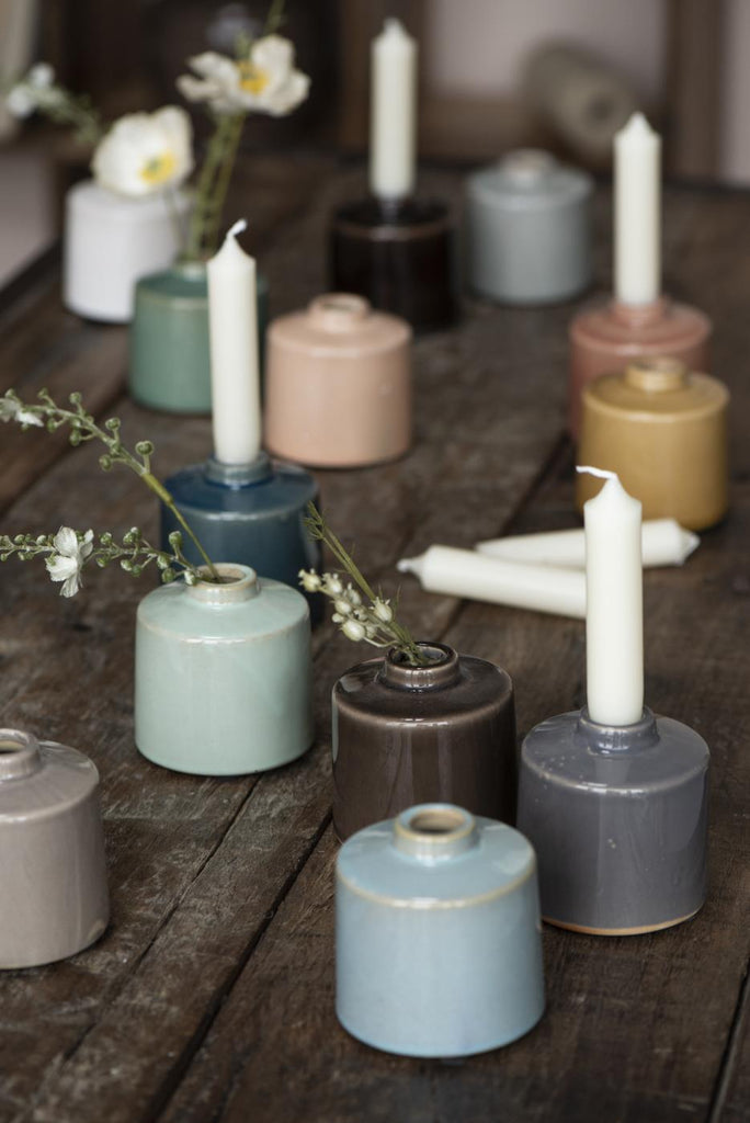 Kerzenhalter | Vase Ragnhild - Coral sand - unebene Glasur