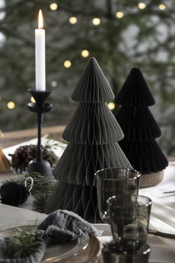 Tannenbaum stehend gefaltetes Papier - graugrün