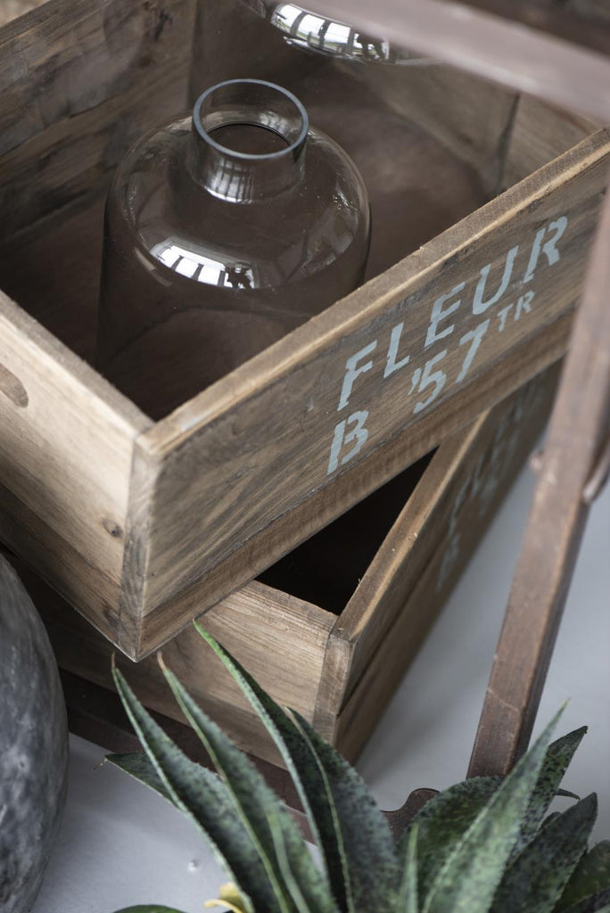 Kistensatz mit Aufschrift Fleur B